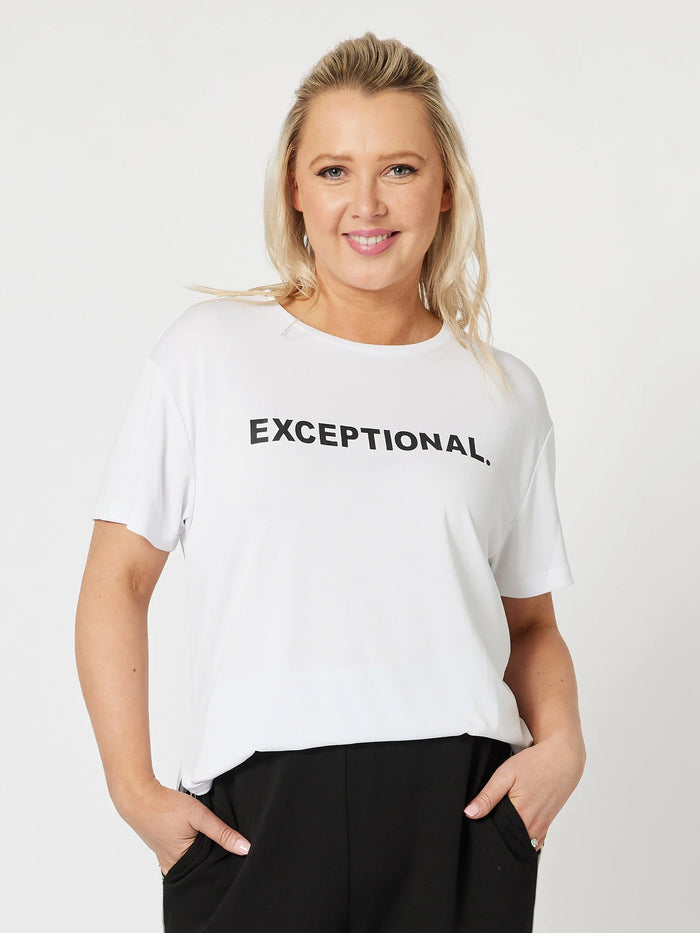THREADZ_EXCEPTIONAL T-SHIRT WHITE _ EXCEPTIONAL T-SHIRT WHITE _ Ebony Boutique NZ