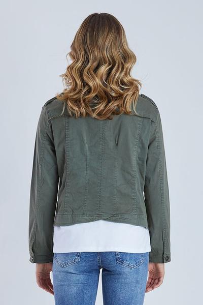 Threadz | Military Denim Jacket | Khaki | NZ – Ebony Boutique NZ