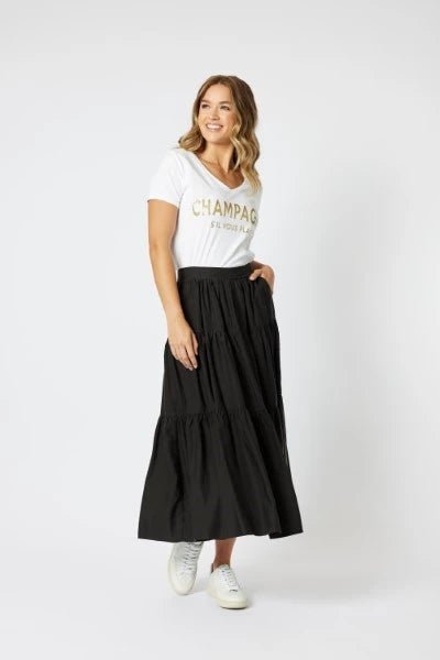 Maxi Skirts Women s NZ Floral Plain Stripe Natural Fibres Ebony Boutique NZ