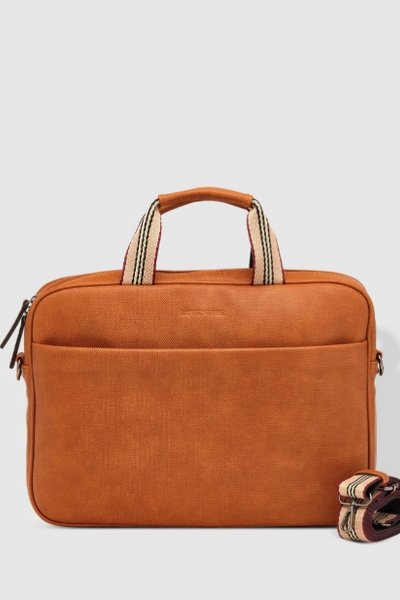 LOUENHIDE_WALTER MENS TAN LAPTOP BAG _ _ Ebony Boutique NZ