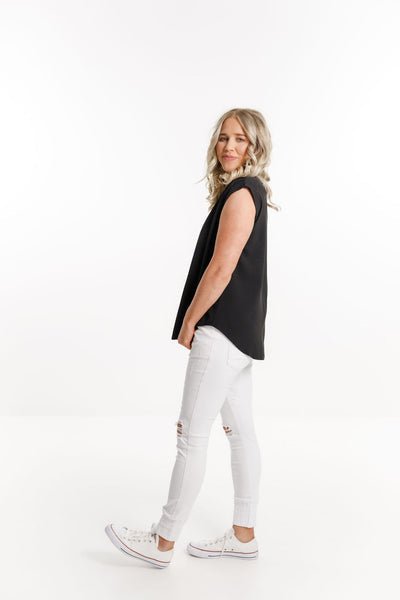 HOME-LEE_WEEKENDER JEANS WHITE WITH RIPS _ _ Ebony Boutique NZ