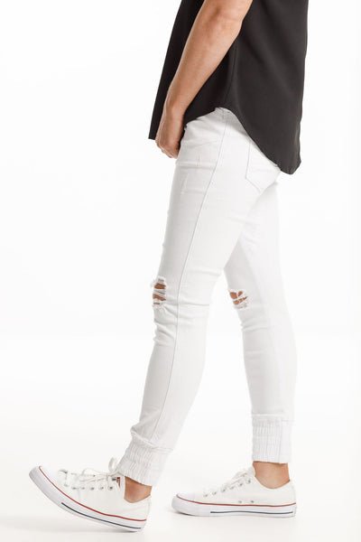 HOME-LEE_WEEKENDER JEANS WHITE WITH RIPS _ _ Ebony Boutique NZ