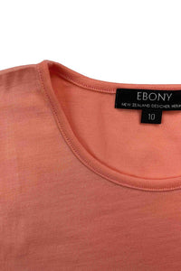 EBONY_WOMENS 100% MERINO (210) LONG SLEEVE CREW TOP MELON _ _ Ebony Boutique NZ