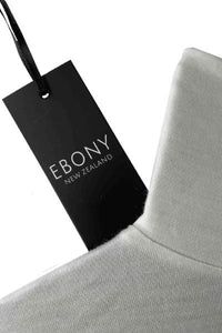 EBONY_WOMENS 100% MERINO (210) LONG SLEEVE HIGH NECK TOP IVORY _ _ Ebony Boutique NZ