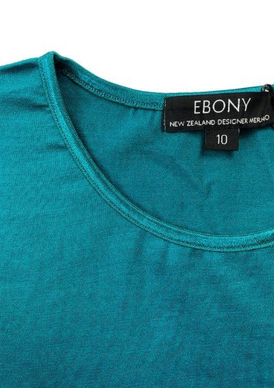 EBONY_WOMENS 100% MERINO (210) LONG SLEEVE SATIN CREW TOP DRAGONFLY _ _ Ebony Boutique NZ