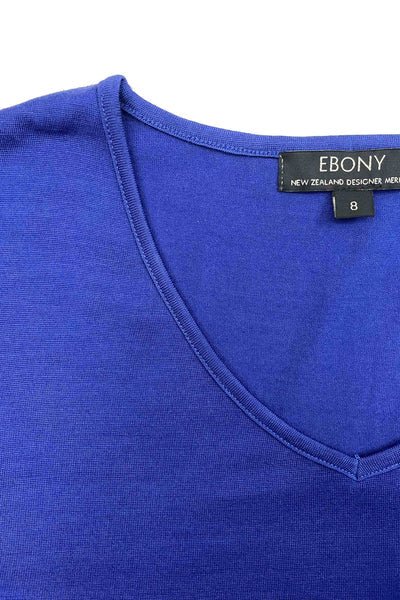 EBONY_WOMENS 100% MERINO (210) LONG SLEEVE V NECK TOP ATHENS _ _ Ebony Boutique NZ