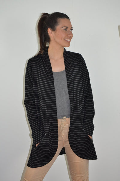 EBONY_MERINO ZIP POCKET CARDIGAN LONG SLEEVES WOMENS _ _ Ebony Boutique NZ