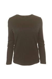 EBONY_WOMEN'S 100% MERINO WOOL (210) LONG SLEEVE CREW TOP _ _ Ebony Boutique NZ