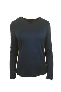 EBONY_WOMEN'S 100% MERINO WOOL (210) LONG SLEEVE CREW TOP _ _ Ebony Boutique NZ