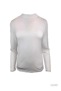 EBONY_WOMEN'S 100% MERINO WOOL (210) LONG SLEEVE TURTLE NECK JUMPER IVORY _ _ Ebony Boutique NZ