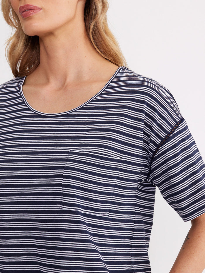 YARRA TRAIL_UNEVEN STRIPE TEE _ UNEVEN STRIPE TEE _ Ebony Boutique NZ