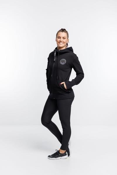 ROSE ROAD_ZIP UP HOODIE BLACK WITH REFLECTIVE RR PRINT _ _ Ebony Boutique NZ